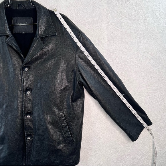 Arma Men's Black Leather Jacket Size Medium - Picture 5 of 10